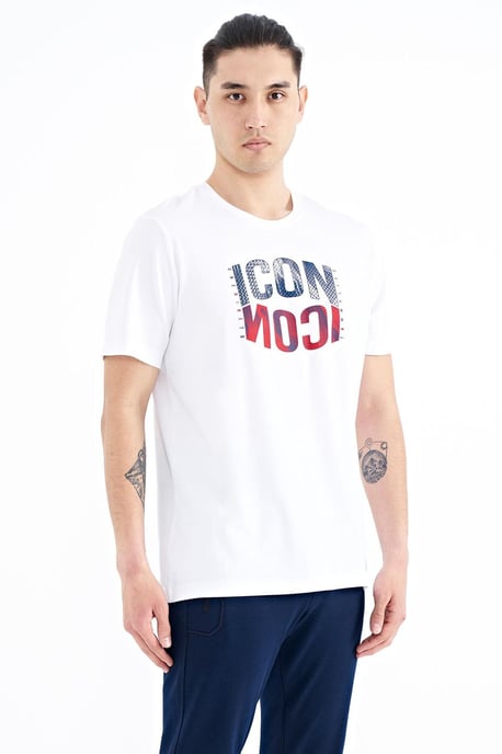 Bedrucktes Rundhalsausschnitt T-Shirt mit Patch - Image 4