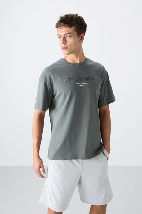 Übergroßes Baumwoll-Polyester Logo T-Shirt - Image 4