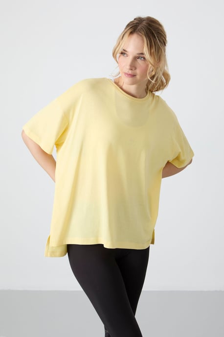 Oversized Baumwoll-Modal Rundhals-T-Shirt - Image 2