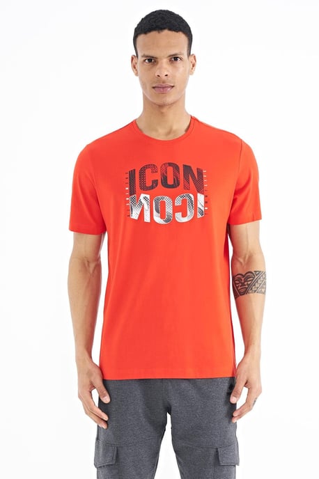 Bedrucktes Rundhalsausschnitt T-Shirt mit Patch - Image 1