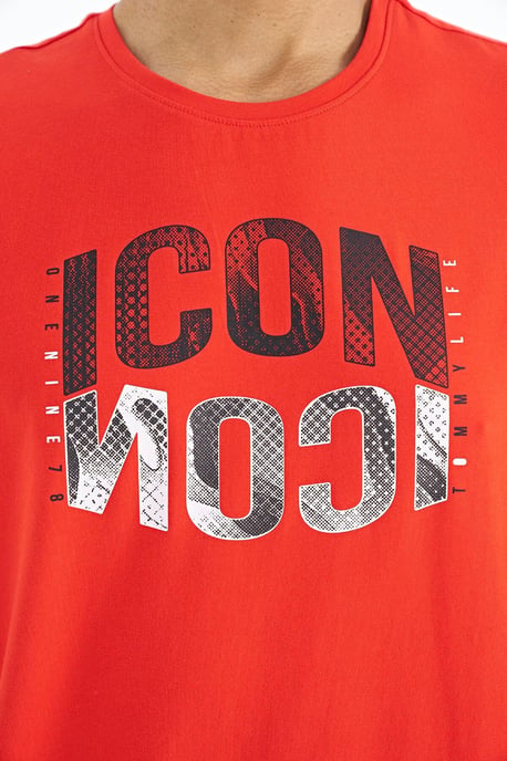 Bedrucktes Rundhalsausschnitt T-Shirt mit Patch - Image 3