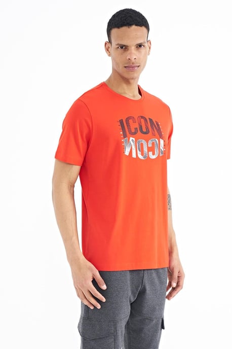 Bedrucktes Rundhalsausschnitt T-Shirt mit Patch - Image 4