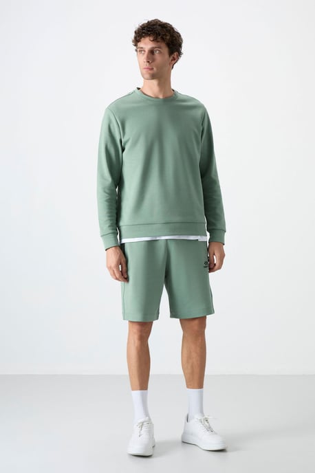 Herren Unifarben Rundhals-Sweatshirt - Image 2