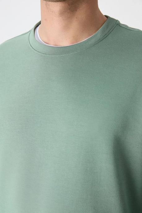 Herren Unifarben Rundhals-Sweatshirt - Image 4