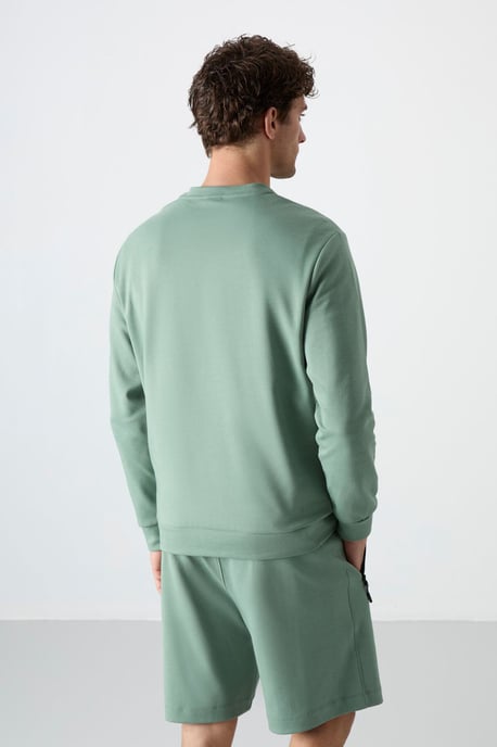 Herren Unifarben Rundhals-Sweatshirt - Image 6