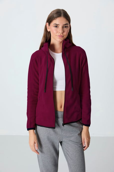 Damen Fleece Kapuzen-Sweatshirt mit Reißverschluss - Image 2