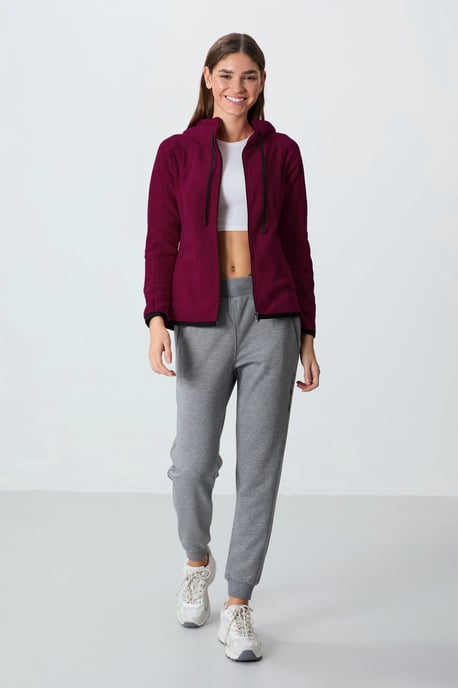 Damen Fleece Kapuzen-Sweatshirt mit Reißverschluss - Image 3