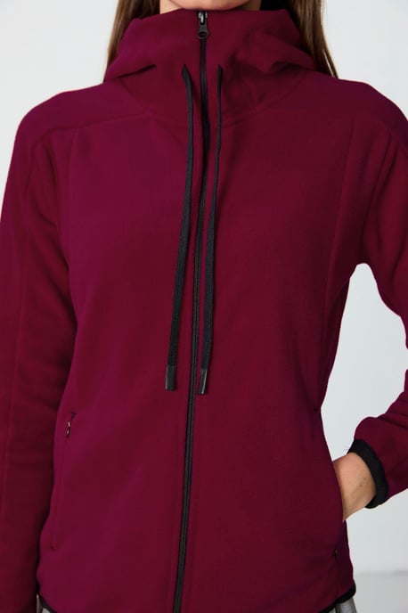 Damen Fleece Kapuzen-Sweatshirt mit Reißverschluss - Image 4