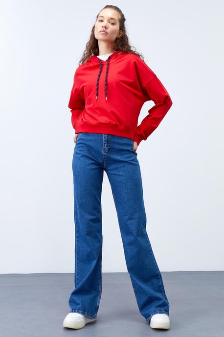 Lässiges Kapuzensweatshirt mit Bindegürtel - Image 2