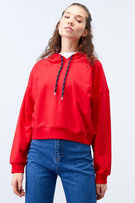 Lässiges Kapuzensweatshirt mit Bindegürtel - Image 6
