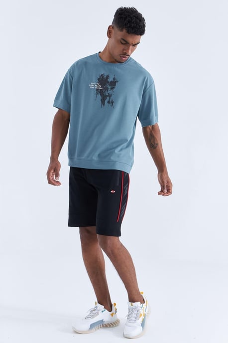 Herren gestreifte Jersey-Shorts - Image 1