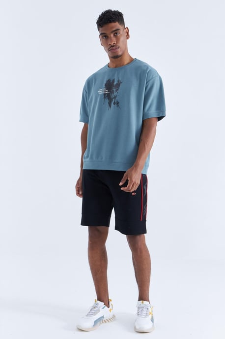 Herren gestreifte Jersey-Shorts - Image 5