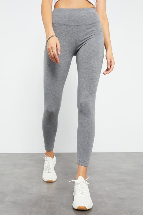 Hochtaillierte Baumwoll-Lycra-Jersey-Leggings - Image 3