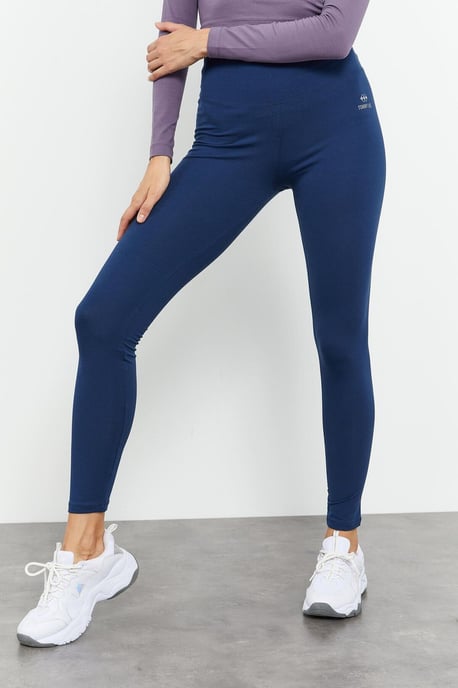 Hochtaillierte Baumwoll-Lycra-Jersey-Leggings - Image 4
