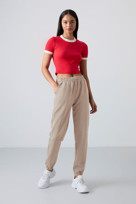 Damen Hochbundige Relaxed Fleece Jogginghosen - Image 2