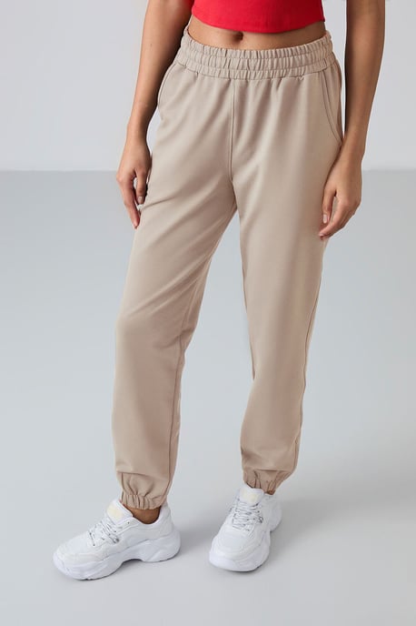Damen Hochbundige Relaxed Fleece Jogginghosen - Image 3