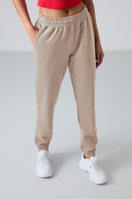 Damen Hochbundige Relaxed Fleece Jogginghosen - Image 4