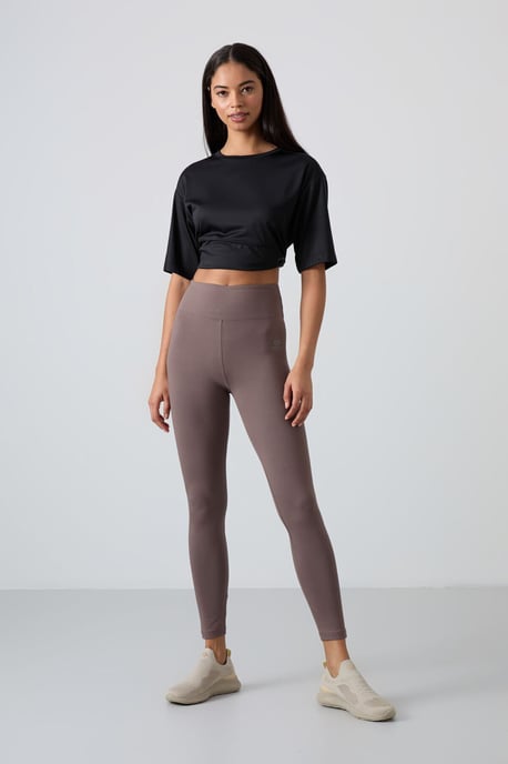 Hochtaillierte Baumwoll-Lycra-Jersey-Leggings - Image 2