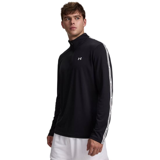 Under Armour - "Tech" mit halbem Reißverschluss Oberteil für Herren Strukturiert (Schwarz/Weiß) - Image 1