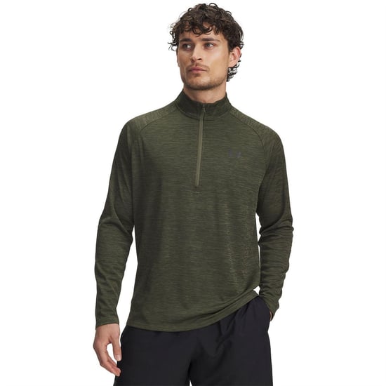 Under Armour - "Tech" mit halbem Reißverschluss Oberteil für Herren Strukturiert (Grün) - Image 1