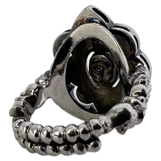 Gucci Ring mit roter Kristallblume aus silberfarbenem Metall - Image 6