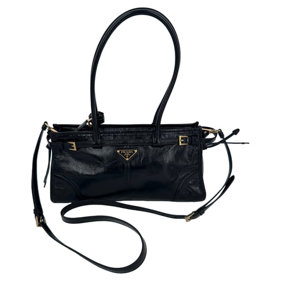 Prada Bonnie Schultertasche (mittelgroß) aus schwarzem Leder - Image 2