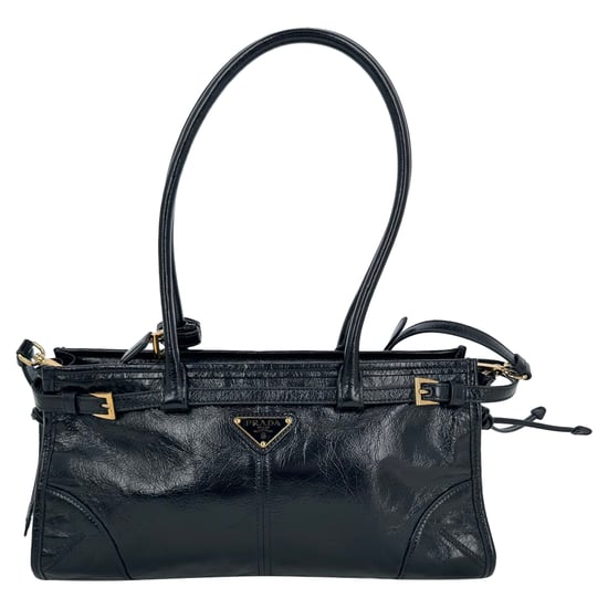 Prada Bonnie Schultertasche (mittelgroß) aus schwarzem Leder - Image 3
