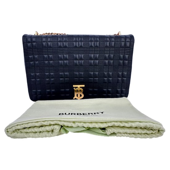 Burberry Lola XL gesteppte Schultertasche aus schwarzem Lammleder - Image 4
