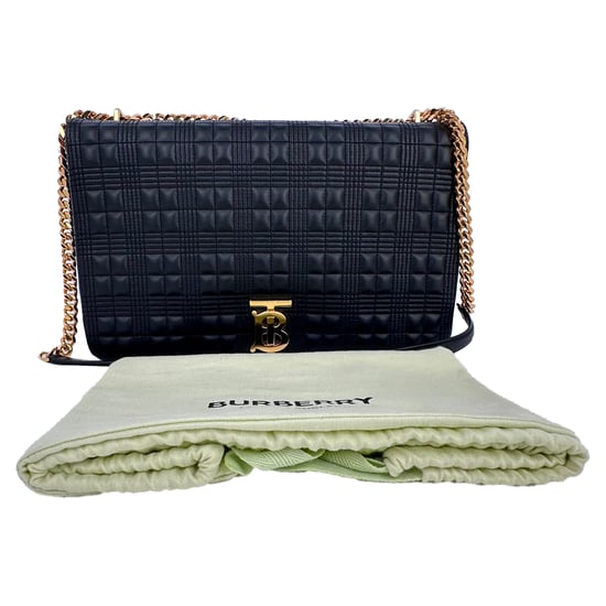 Burberry Lola XL gesteppte Schultertasche aus schwarzem Lammleder - Image 5