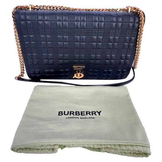 Burberry Lola XL gesteppte Schultertasche aus schwarzem Lammleder - Image 6