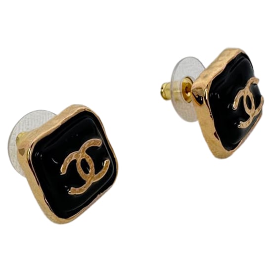 Chanel CC Ohrstecker aus schwarzem Harz - Image 3