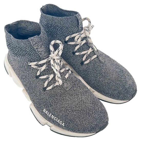 Balenciaga Speed ​​Schnürsneaker aus grauem Polyester - Image 5