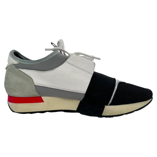 Balenciaga Race Runner Sneaker aus weißem Leder und Mesh - Image 1