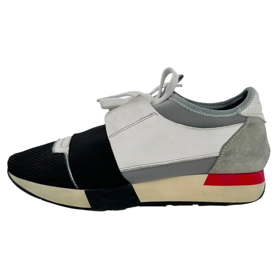 Balenciaga Race Runner Sneaker aus weißem Leder und Mesh - Image 2