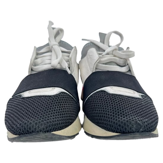 Balenciaga Race Runner Sneaker aus weißem Leder und Mesh - Image 3