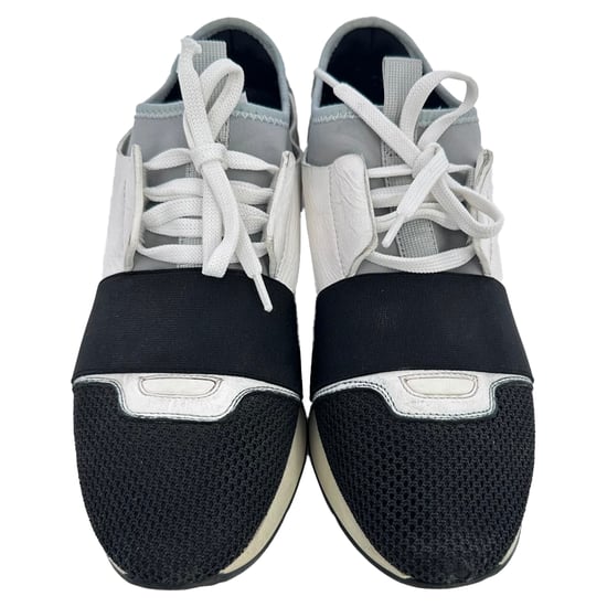 Balenciaga Race Runner Sneaker aus weißem Leder und Mesh - Image 4