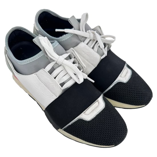 Balenciaga Race Runner Sneaker aus weißem Leder und Mesh - Image 6