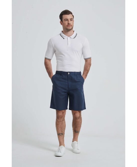 William de Faye – Leinenshorts – Blau - Image 1