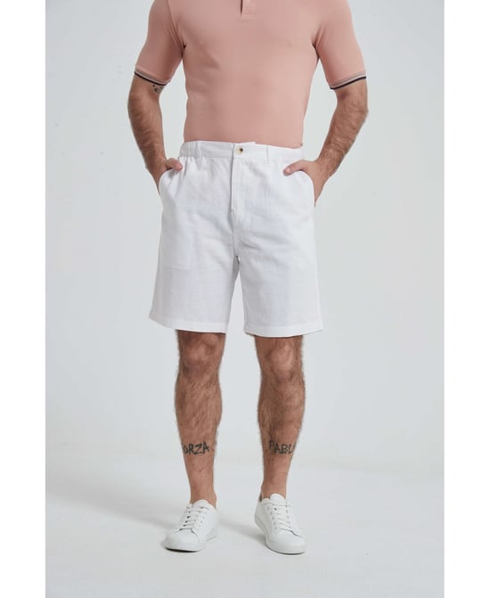 William de Faye – Leinenshorts – weiß - Image 2
