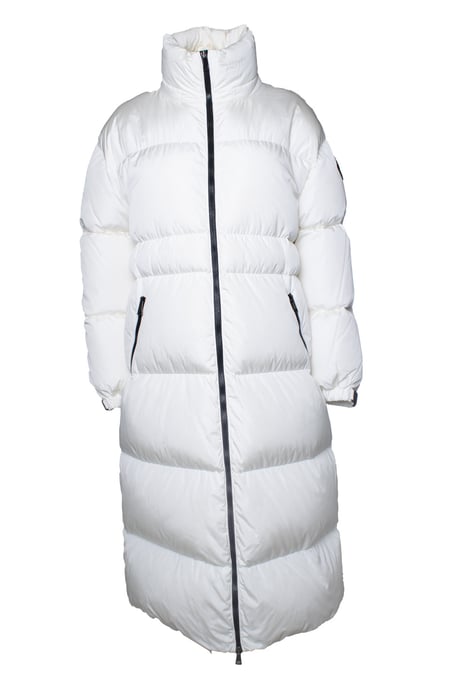 Moncler, gesteppter Daunenmantel in Weiß - Image 1