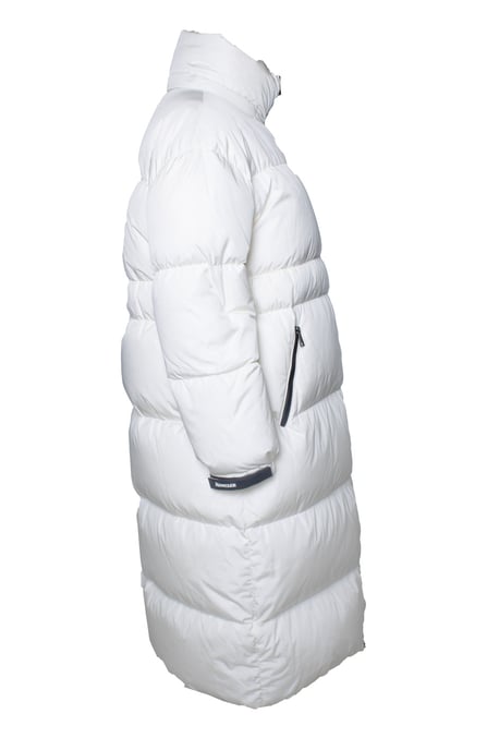 Moncler, gesteppter Daunenmantel in Weiß - Image 3