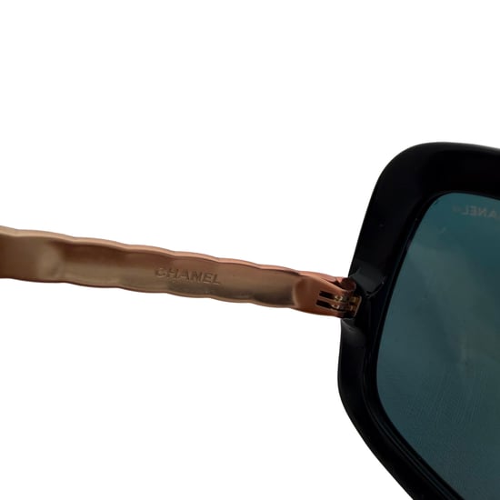 Chanel CH5370 Sonnenbrille, übergroßes quadratisches Gestell aus schwarzem Acetat - Image 5