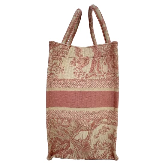 Dior Medium Book Tote Tasche aus rosafarbenem Canvas mit Toile-de-Jouy-Stickerei - Image 6