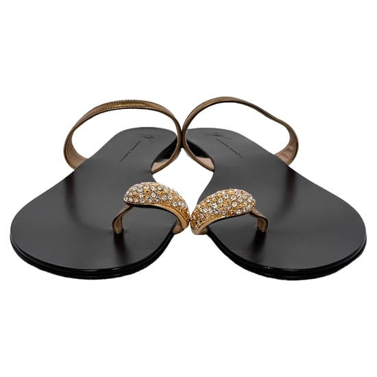 Giuseppe Zanotti Ring Flat Sandalen aus schwarzem Leder - Image 2