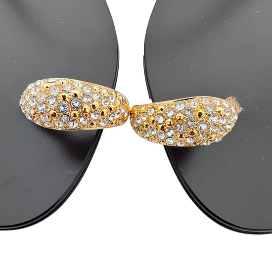 Giuseppe Zanotti Ring Flat Sandalen aus schwarzem Leder - Image 5