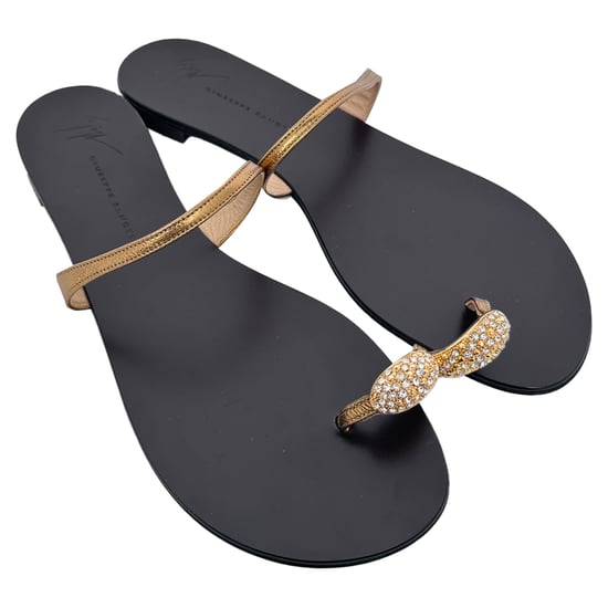 Giuseppe Zanotti Ring Flat Sandalen aus schwarzem Leder - Image 6