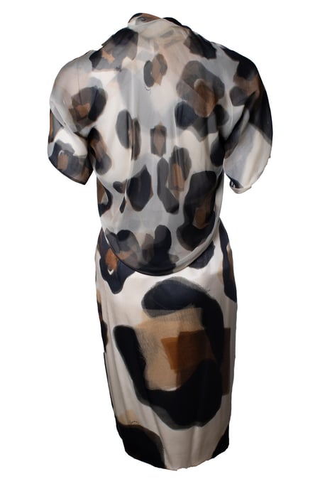 Versace, bedrucktes Seidenkleid mit Bolero - Image 3