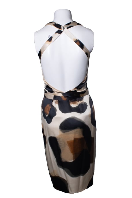 Versace, bedrucktes Seidenkleid mit Bolero - Image 4