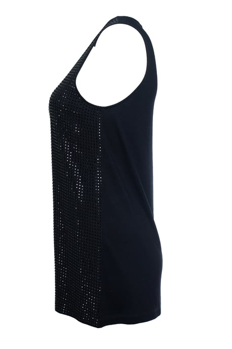 Gucci, schwarzes ärmelloses Top mit Strasssteinen - Image 3