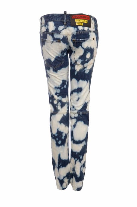 DSquared2, blaue Bikerjeans mit Bleichflecken - Image 2